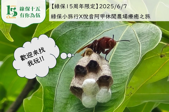 【綠保15周年限定】綠保小旅行X悅音阿甲休閒農場療癒之旅
